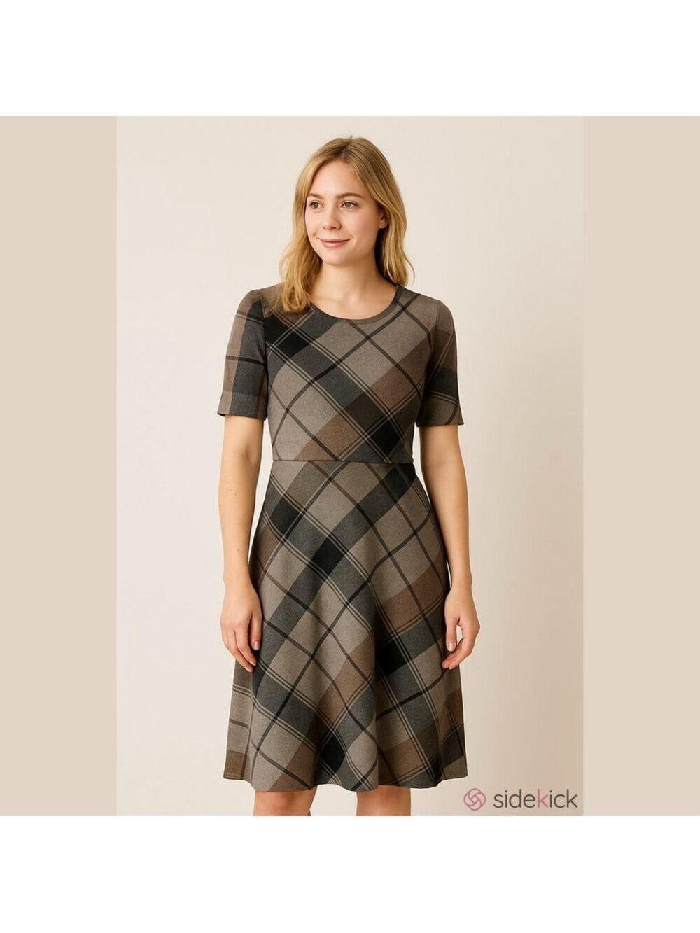 Sandra Darren Plaid Dress Size 12 - Picture 7 of 7